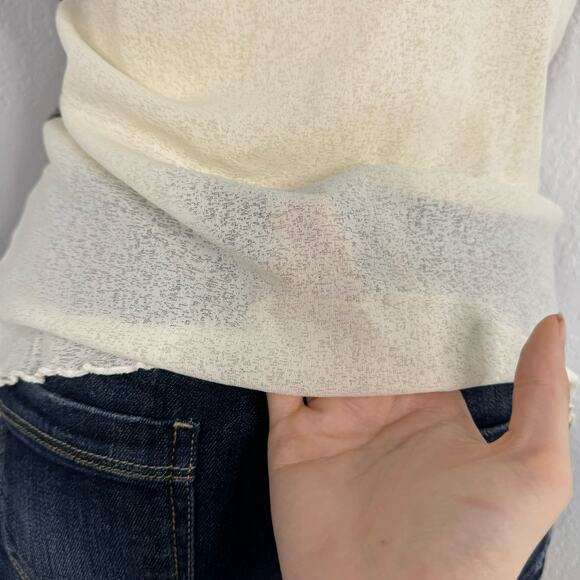 VNT 90s Sheer Flower Graphic Fairy Mesh Short Sleeve Top XL Made in USA B' Time - Picture 5 of 10